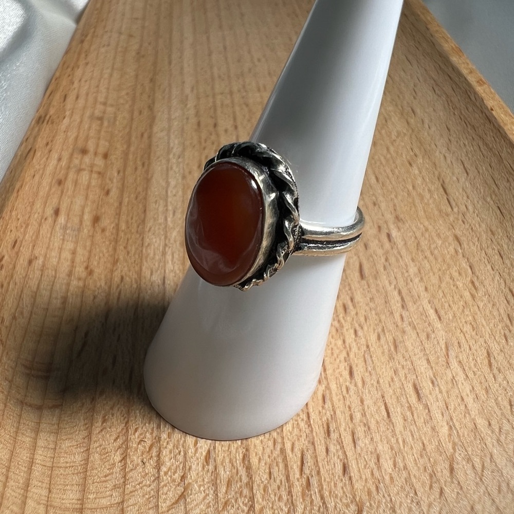 Carnelian 925 Gemstone Ring Size 6.5 - Picture 4 of 7